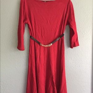 Red dress with belt